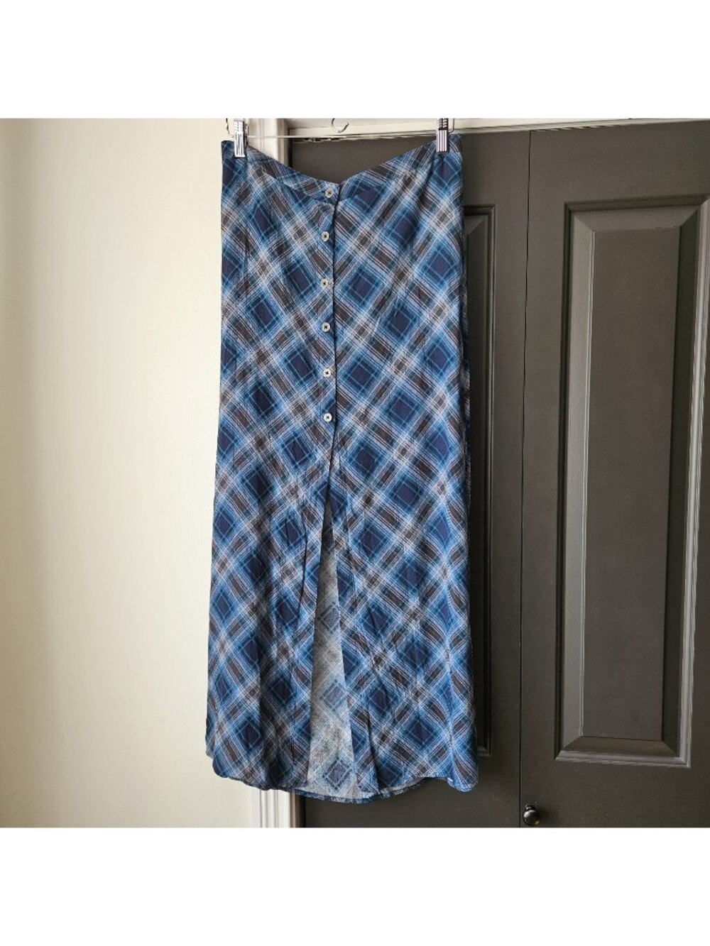 Wild Fable Button Front Maxi Skirt Plaid Womens M Grunge Academia 90s Whimsigoth